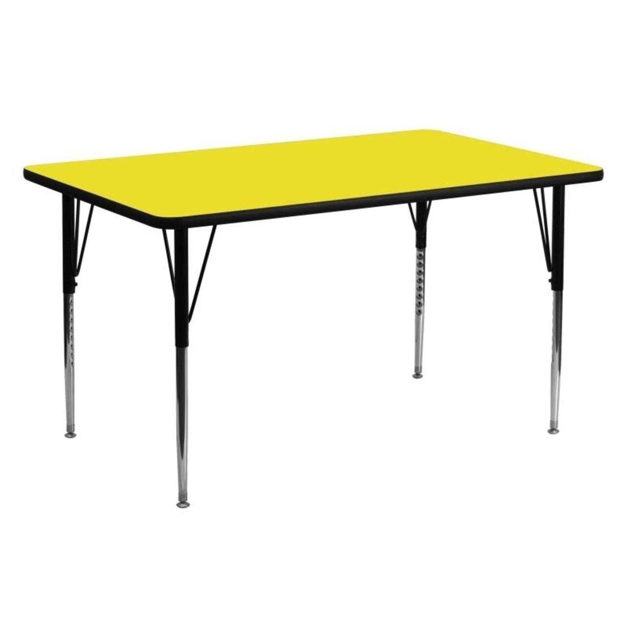 Flash Furniture 24''W x 60''L Rectangular Yellow HP Laminate Activity Table - Standard Height Adjustable Legs